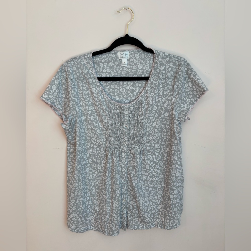 ME Makeover Essentials Light Blue Floral Top
